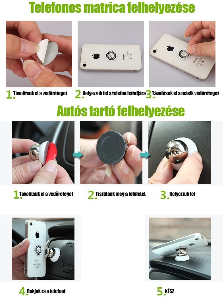 Univerzális mágneses autós telefontartó bármilyen telefonhoz - Image 2